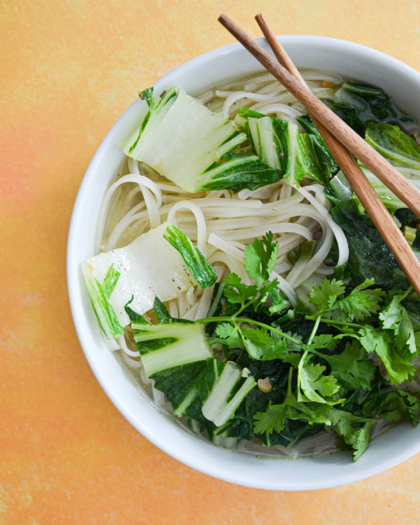 Ginger-Scallion Broth with Noodles