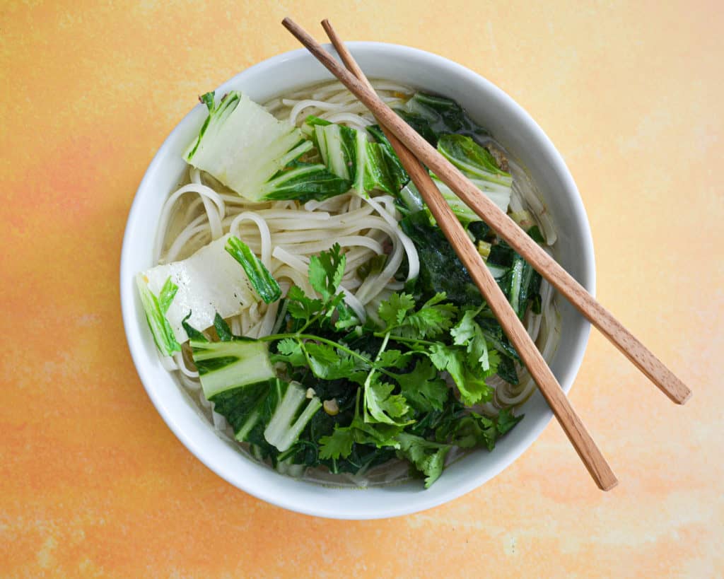 Ginger-Scallion Broth with Noodles