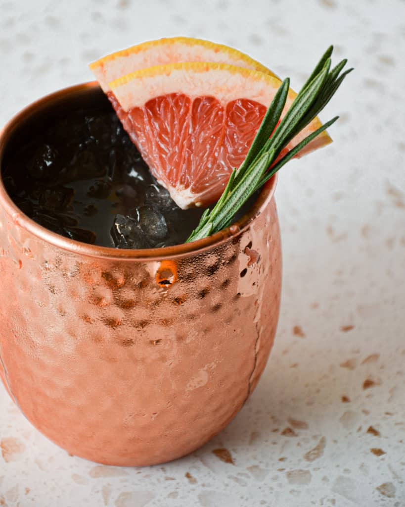 Winter Rosemary Grapefruit Moscow Mule 45 close up