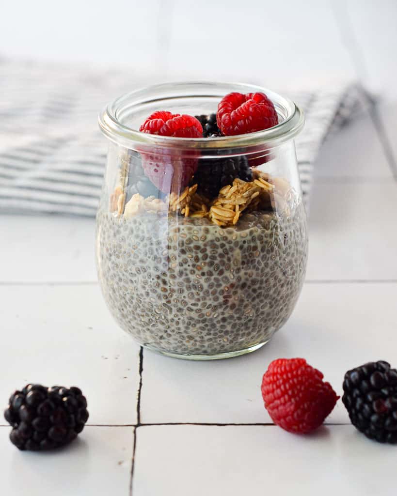 Basic 3 Ingredient Chia Pudding - with berries