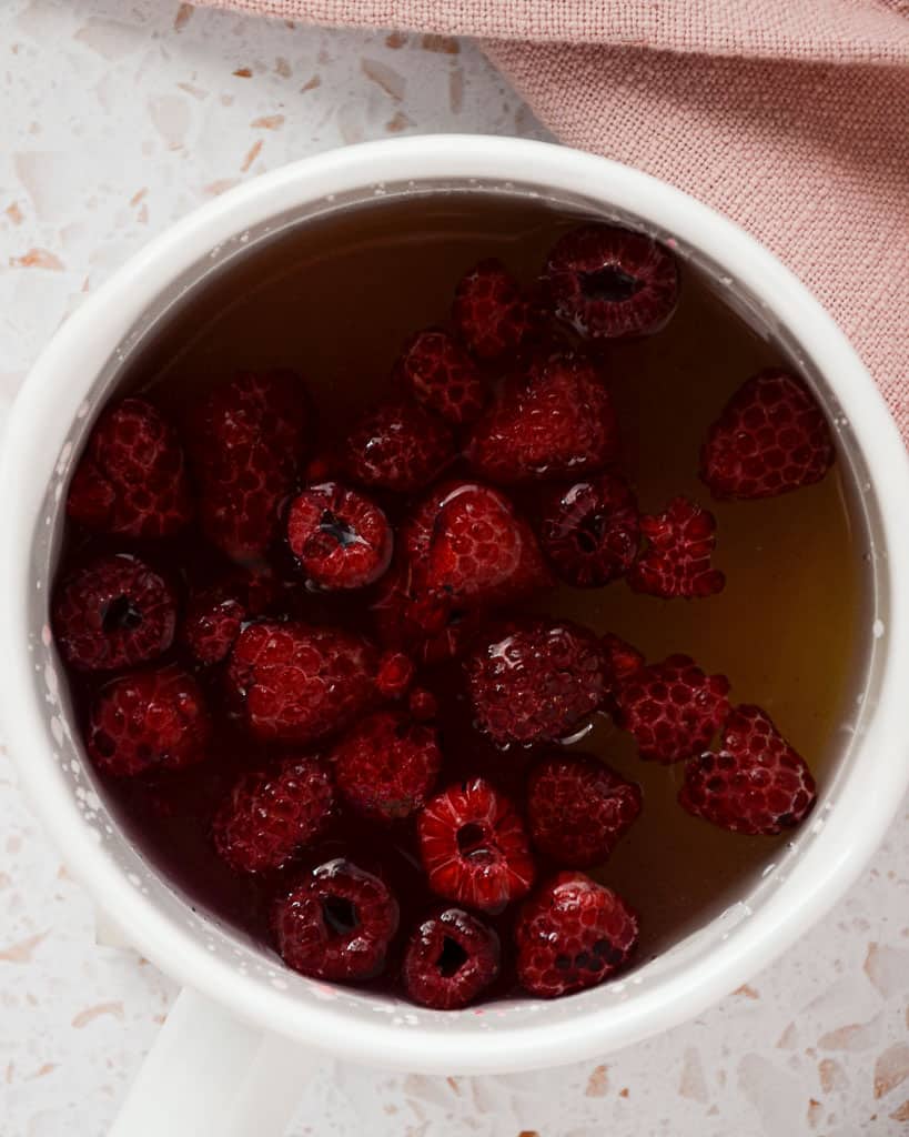 Rose and Raspberry Simple Syrup - raspberries