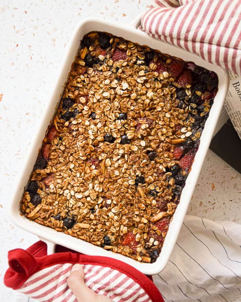 Red White and Blueberry Oatmeal Bake | Elise Tries to Cook