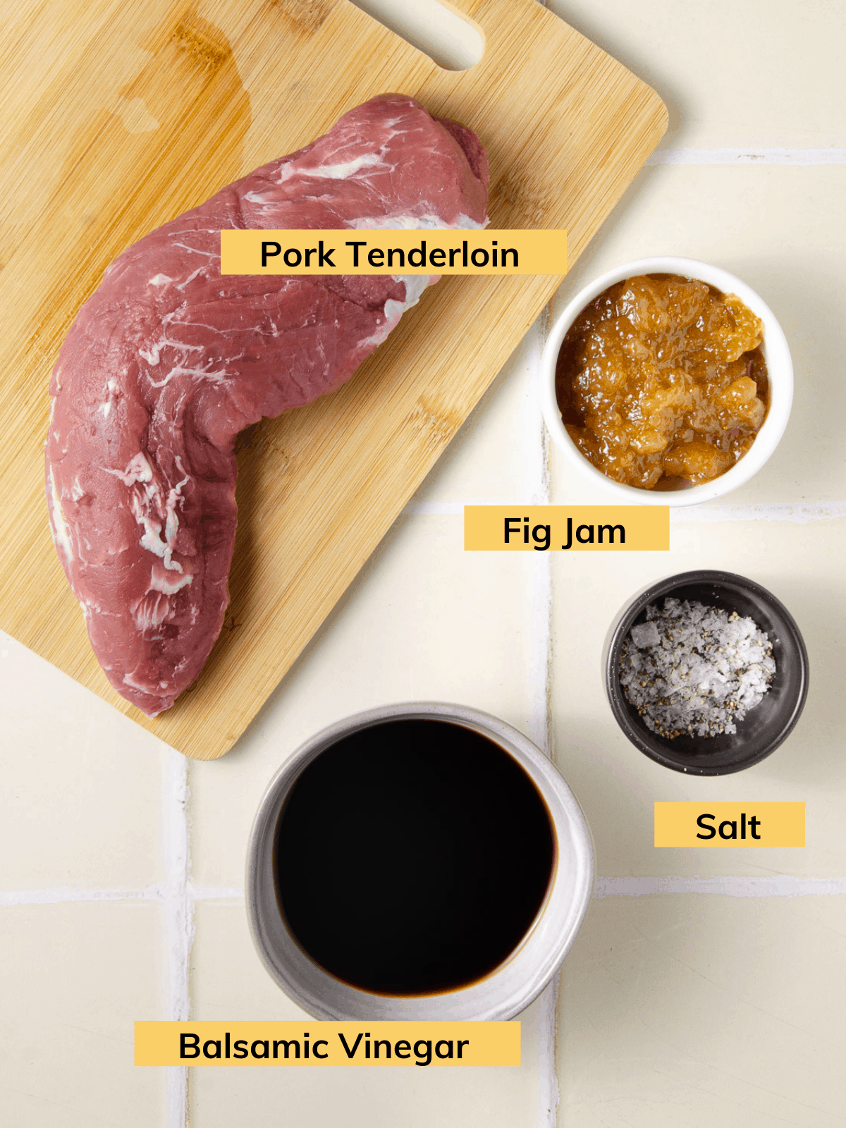 Ingredients for a perfectly cooked pork tenderloin.
