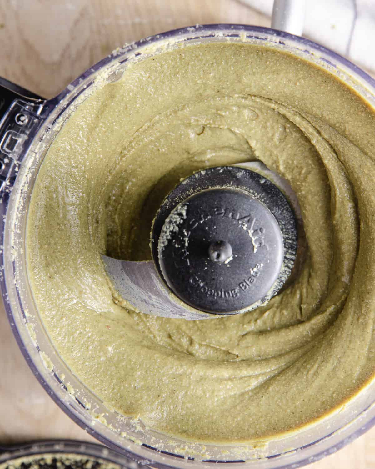 Pumpkin seed butter finished in the food processor.