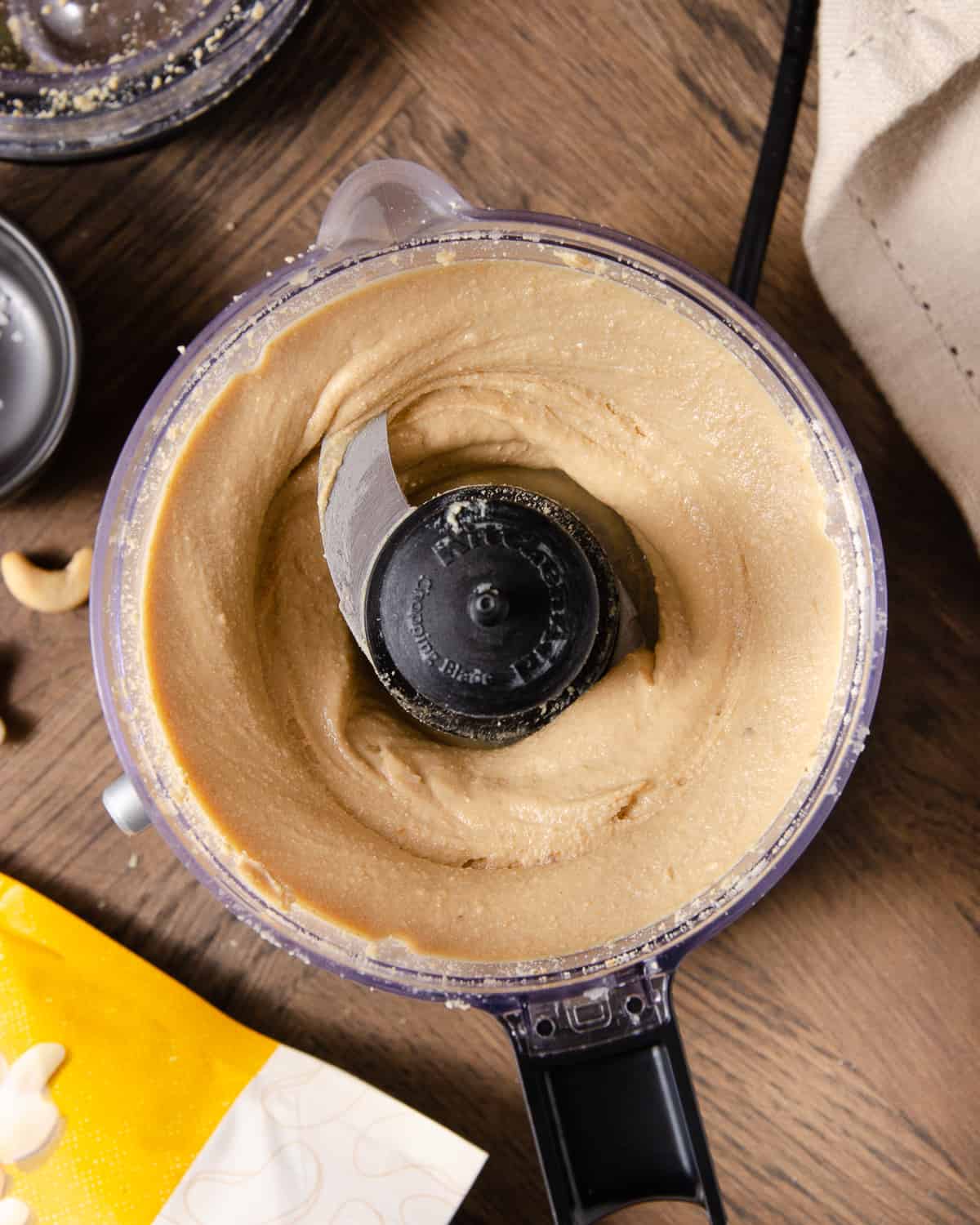 Cashew butter completed in the food processor.