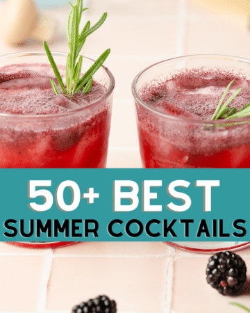 An image of two pink margaritas with text in front reading: 50 best summer cocktails