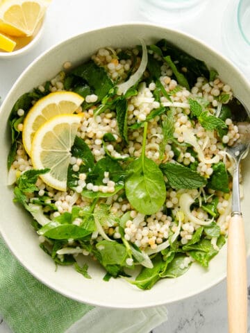 couscous salad,israelí couscous salad,pearled couscous salad,pearled couscous,israeli couscous,caramelized fennel salad,should you wash pearled couscous?,bbq side dishes