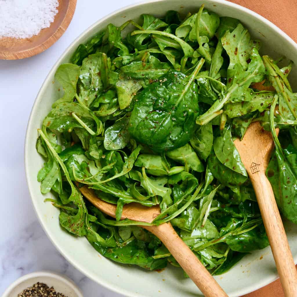 Simple Arugula and Spinach Salad - Elise Tries To Cook