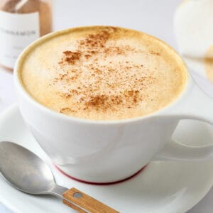 A featured image of a honey cinnamon latte.