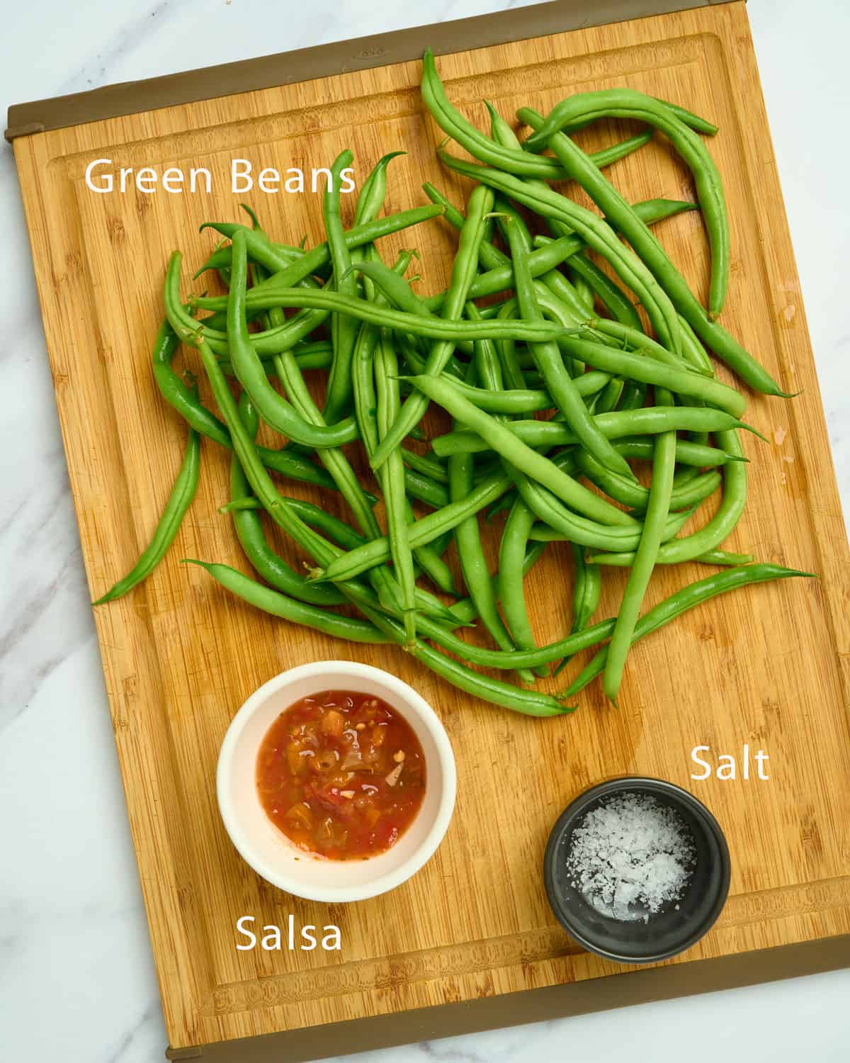 Ingredients needed for Mexican green beans.