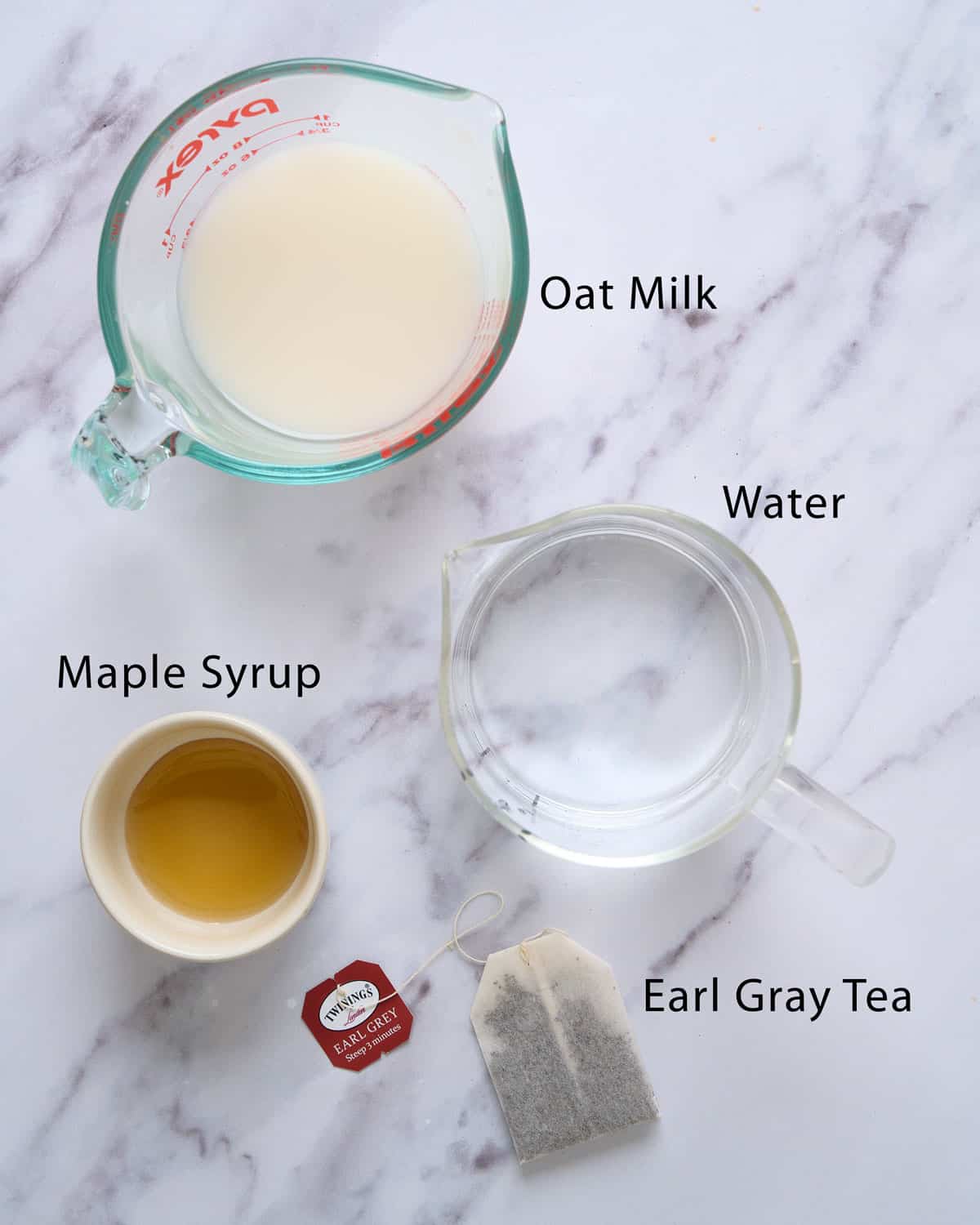 Oat milk London fog latte ingredients.