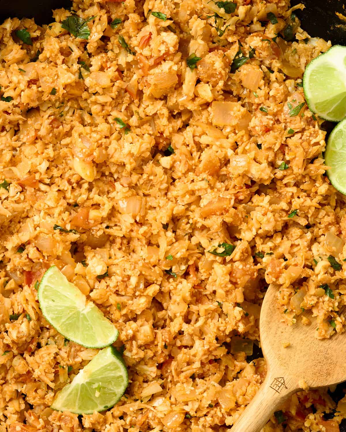 close up image of mexican cauliflower rice